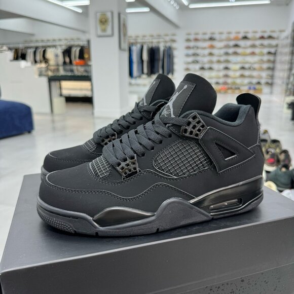 Nike Air Jordan Retro 4 Black Cat Light Graphite - Picture 1 of 8